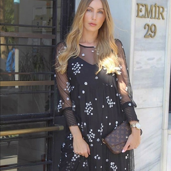 Last🔥Zara floral tulle dress bloggers favorite - Picture 3 of 10